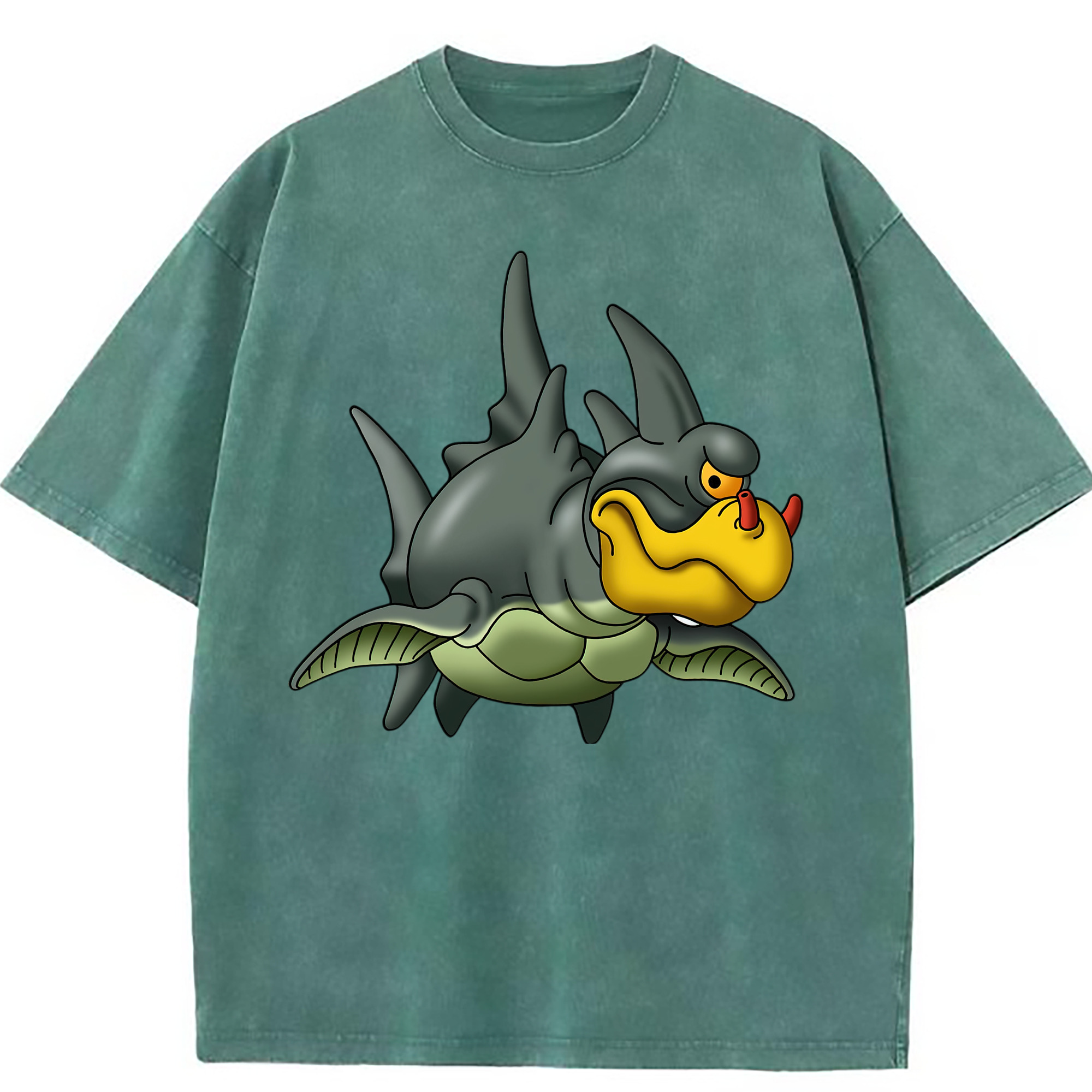 （画像用） ドラゴンクエスト Doragon Kuesuto Dragon Quest 綿100% ヴィンテージ風 半袖Tシャツ（フロントプリント）
